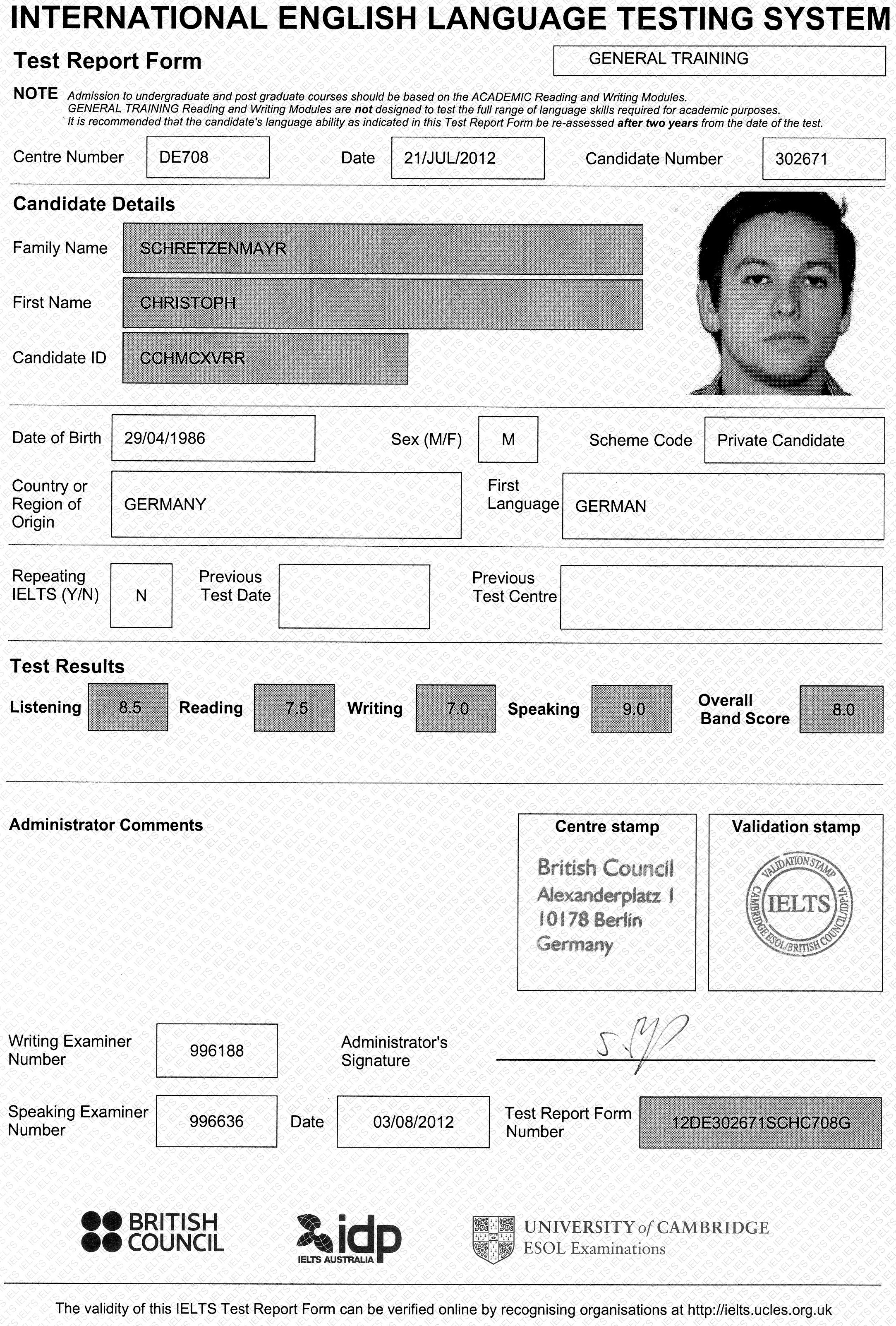 IELTS und TOEFL Test